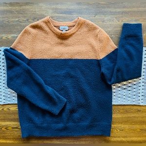 Goodfellow & Co. Navy and Burnt Orange Crew Neck Sweater. Size L